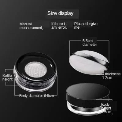 Draagbare Plastic Poederdoos Lege Losse Poederpot Met Zeef Spiegel Cosmetische Zeef Losse Pot Reismake-up Container