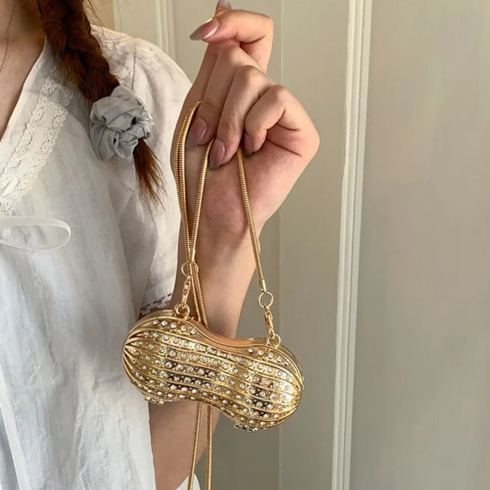 

Роскошная креативная мини-сумка с арахисом, магнитная защелка, акриловая кристаллическая сумка-слинг с арахисом, легкая сумка через плечо из сплава, вечерние