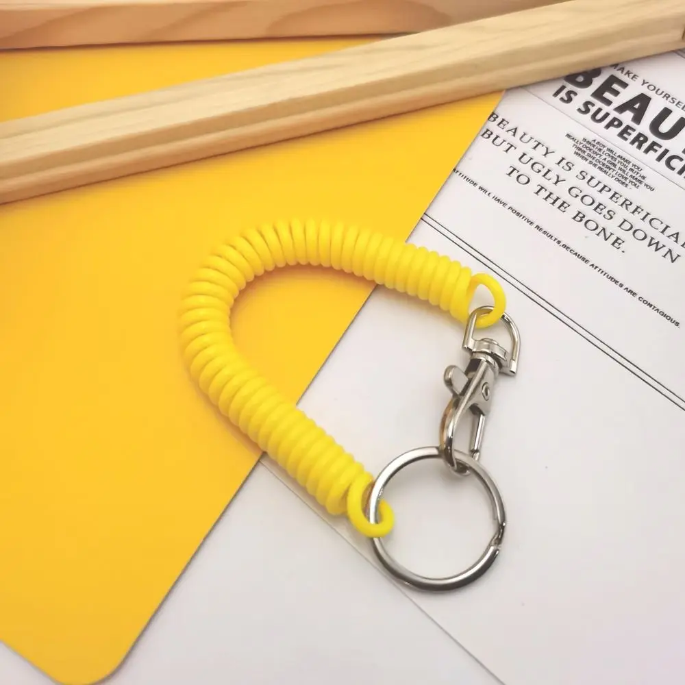 Wristband Anti-lost Wrist Coil Elastic Security Gear Elastic Ropes Spiral Stretch Keychain Spring Rope Key Ring Key Cord Clasp