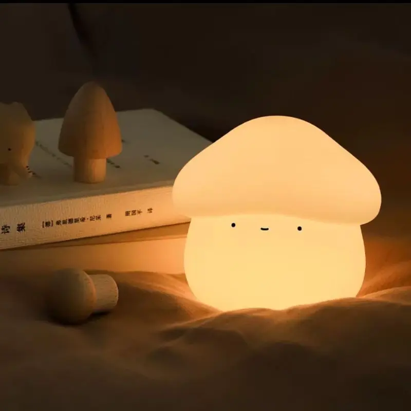 Brand-new   Mushroom Nightlight Bedroom Bedhead Sleep Light Charging Baby Feeding Soft Light Patting Light