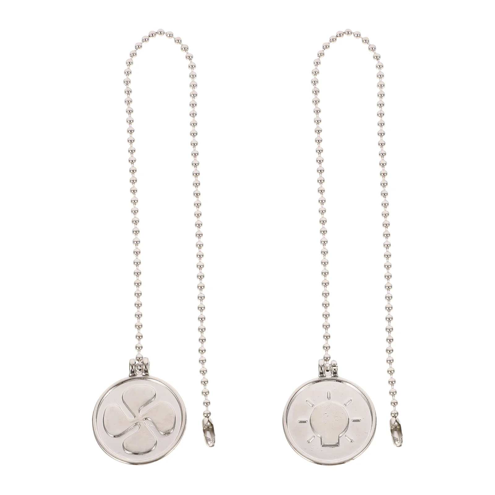 

2 Pcs Ceiling Pendant Light Chain Fan Lighting Zipper Switch Pull Metal Pulls Decorative