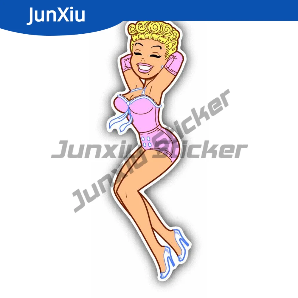 

Blonde Showgirl Retro Glamour Sticker Car Decoration Scratch-proof Accessories For Bumper Laptop Trolley Case Motorcycle Helmet