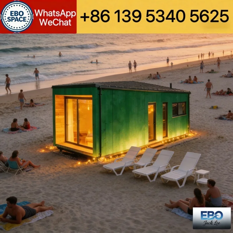 Advanced 40ft foldable expandable prefab container house villa outdoor cabin waterproof durable structure includes kitchen bathr
