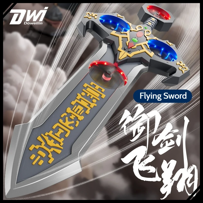 RC Flying Sword Drone with Gesture Control Magic Control Toy Aircraft Remote Control Plane Altitude Hold LED Lights for Kids