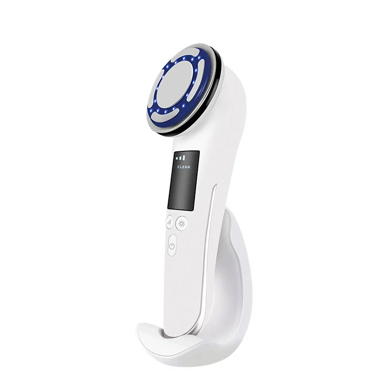 Micro-current ultrasonic photon beauty instrument facial hot and cold introducer household