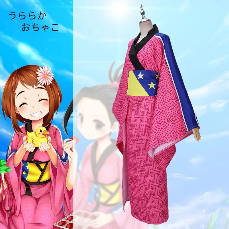 Kimono Yukata traditionnel japonais pour femmes, avec Costumes de Cosplay de dessin animé Obi, robe de danse pour séance photo