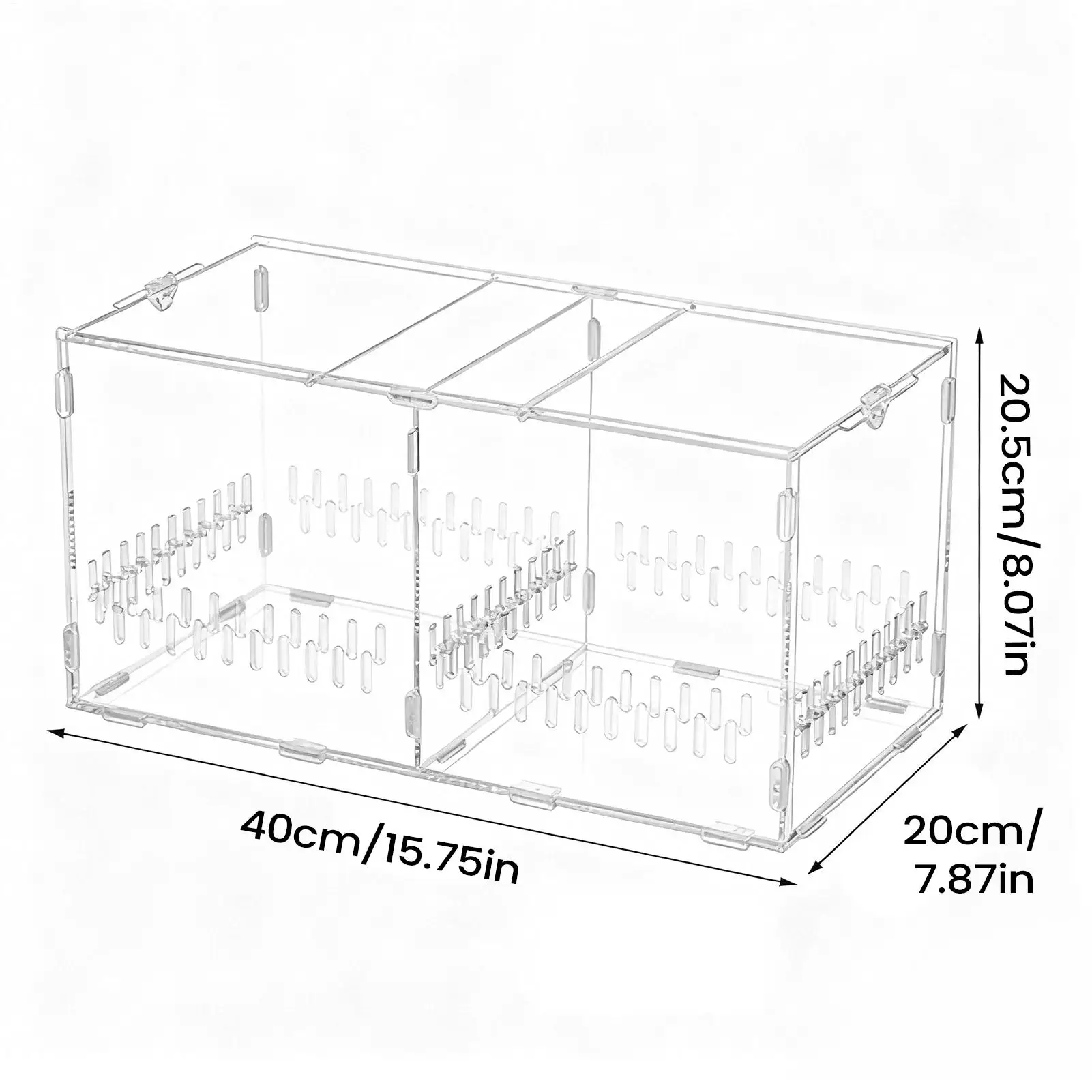 Spider Terrarium Breathable Clear Cage 15.75x8.07x7.87in Breathable Spider Cage With Lid For Turtle Snake Tortoise Plants Gecko - Image 6