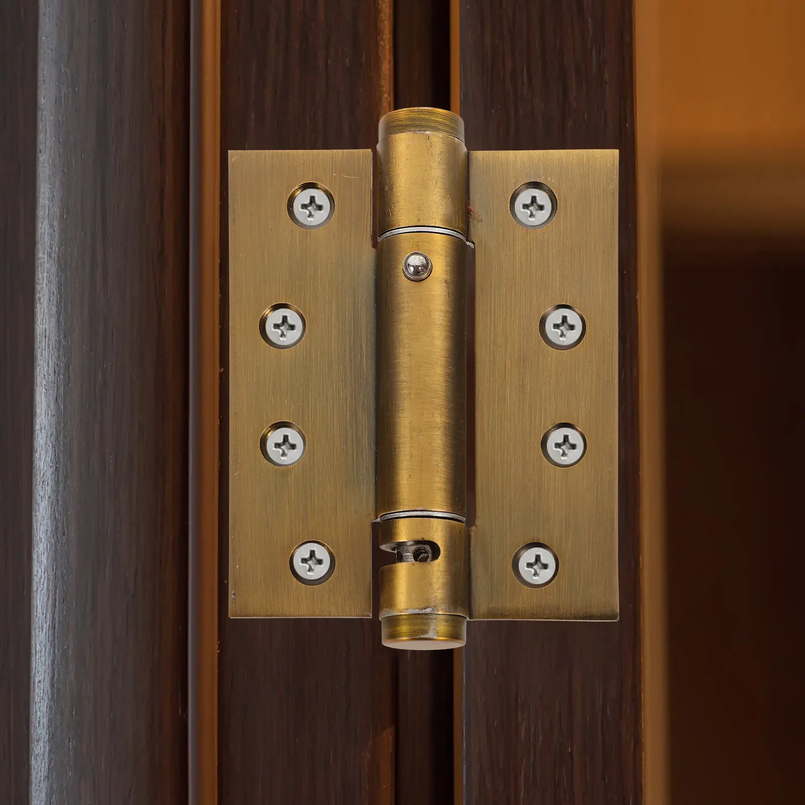 2Pcs Self Closing Door Hinges Heavy Duty Metal Hinges with Easy Adjustable Mechanism for Bathroom Kitchen Basement Screen Doors