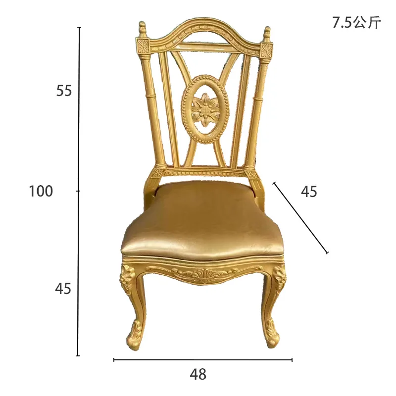 

Golden Light Luxury Banquet Chair Plastic Dining Chair Roman Column Premium Hotel Dining Banquet Hall Banquet