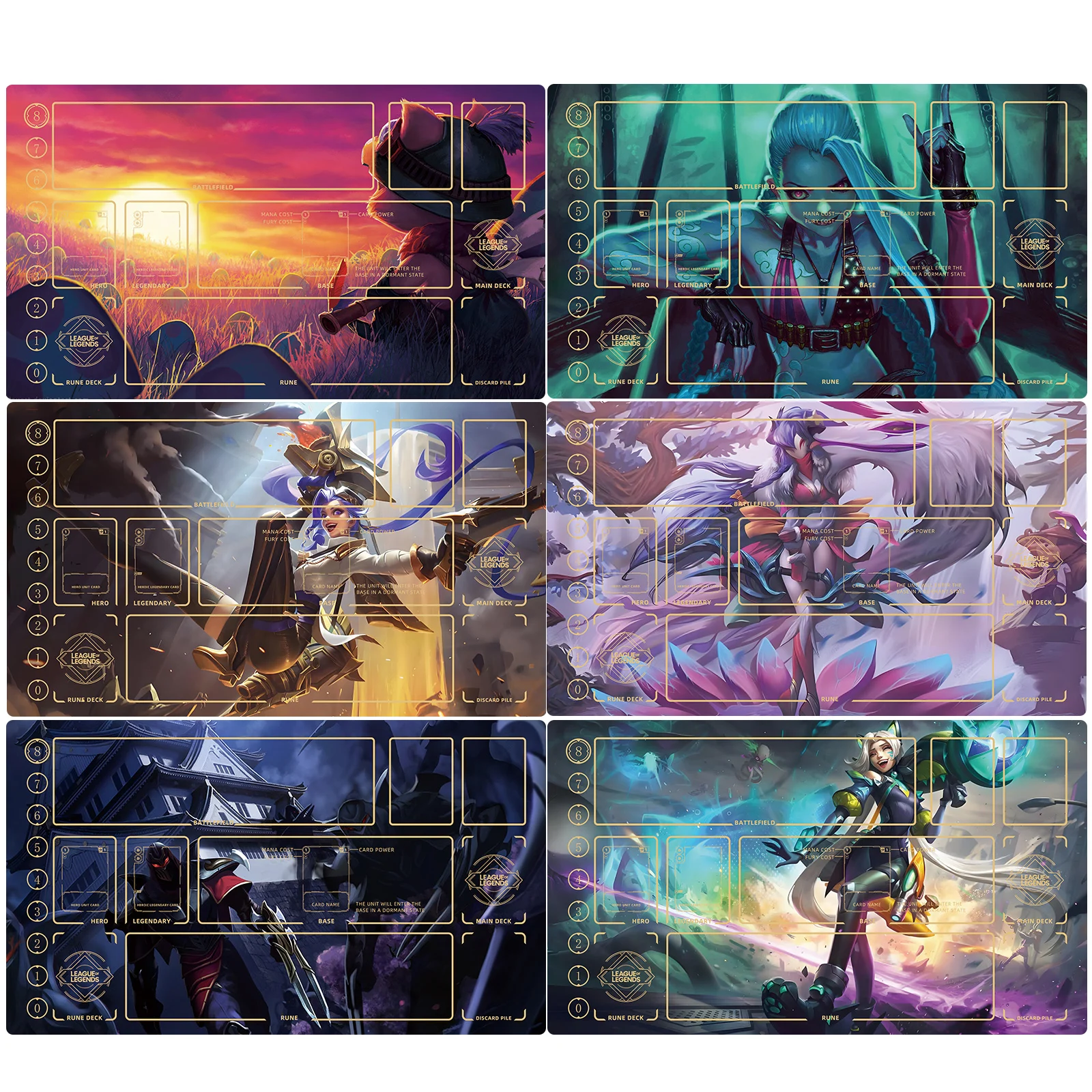 

600X350X2Mm Diy Self Made Yuumis Xayah Card Battle Mat Tcg Syndra Single Player Board Game Card Duel Plate Battle Mat Gift Toy