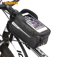 Waterproof Bike Front Frame Bag with TPU Touch-Screen Sun-Visor and Rain Cover - Cycling Storage and Phone Holder for Bicycles