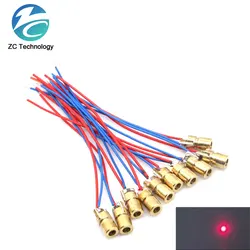 Mini pointeur laser réglable, 3V, 5V, 650nm, 5mW, point laser, diode, technologie Red Sight, tête en cuivre, 10 pièces