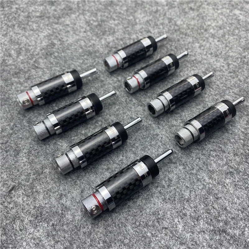Furutech-バナナコネクタ,溶接なし,カーボンファイバー,hifiオーディオアダプター,スピーカーケーブル,7mm, 4個