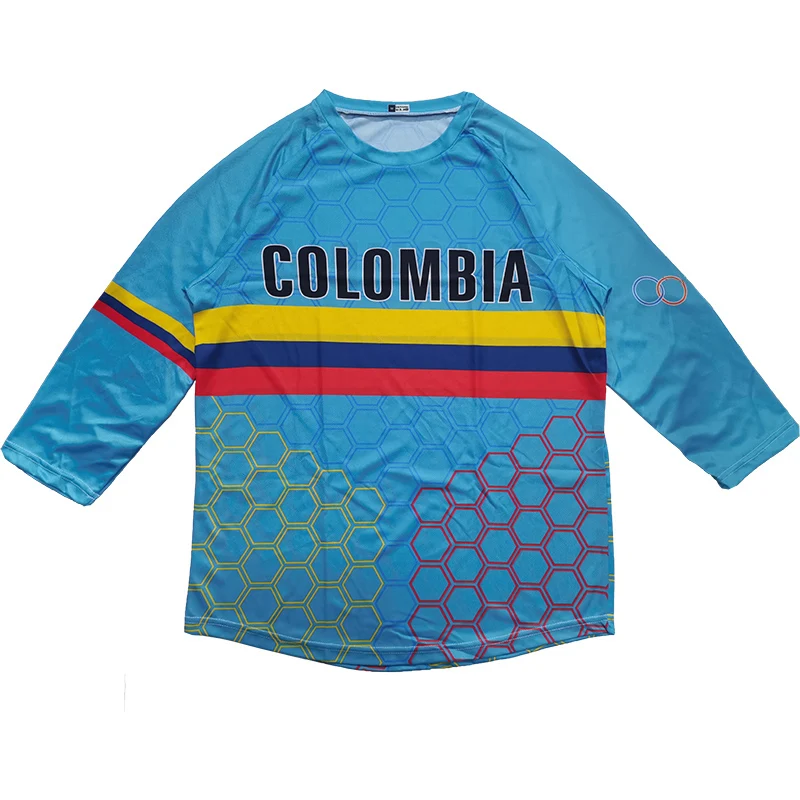 

3/4 Sleeve Mx Shirt, Colombia Top, Outdoor Motocross Shirt Mountain Bike, MTB Cycling Top Clothes, Bicycle Wear, Downhill Race