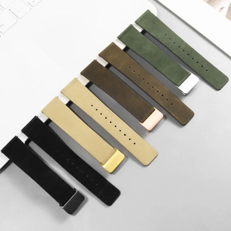 Universal Brands Matte Leather Watch Strap 18/19/20/21/22mm Flat Straight Interface Ultra-thin Cowhide Watch Strap