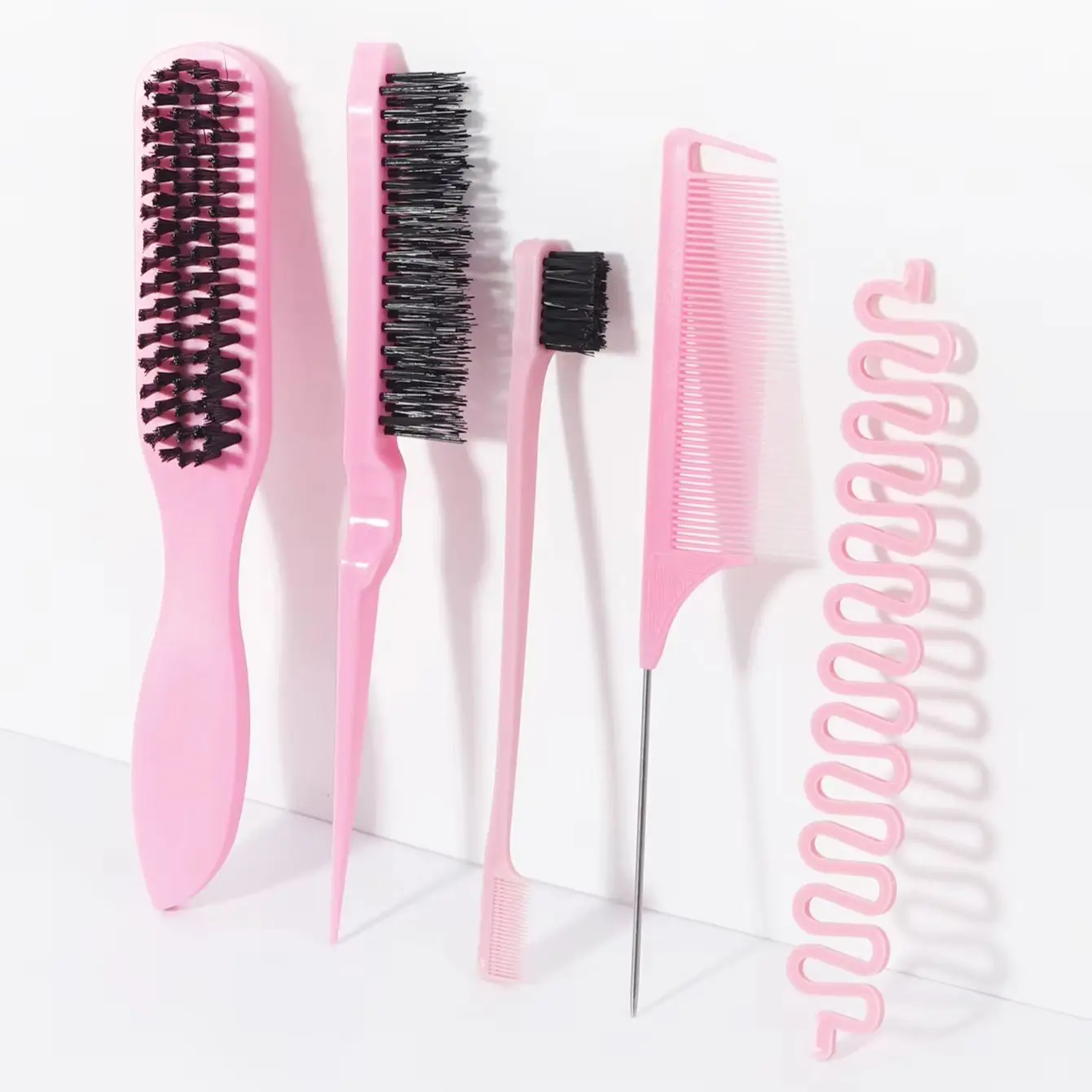 5PCS Hair Comb Set, Hair Edge Comb, Sharp Tail Comb, Tear Hair Brush, French Braiding Tool, Suitable for All Hair Qualities