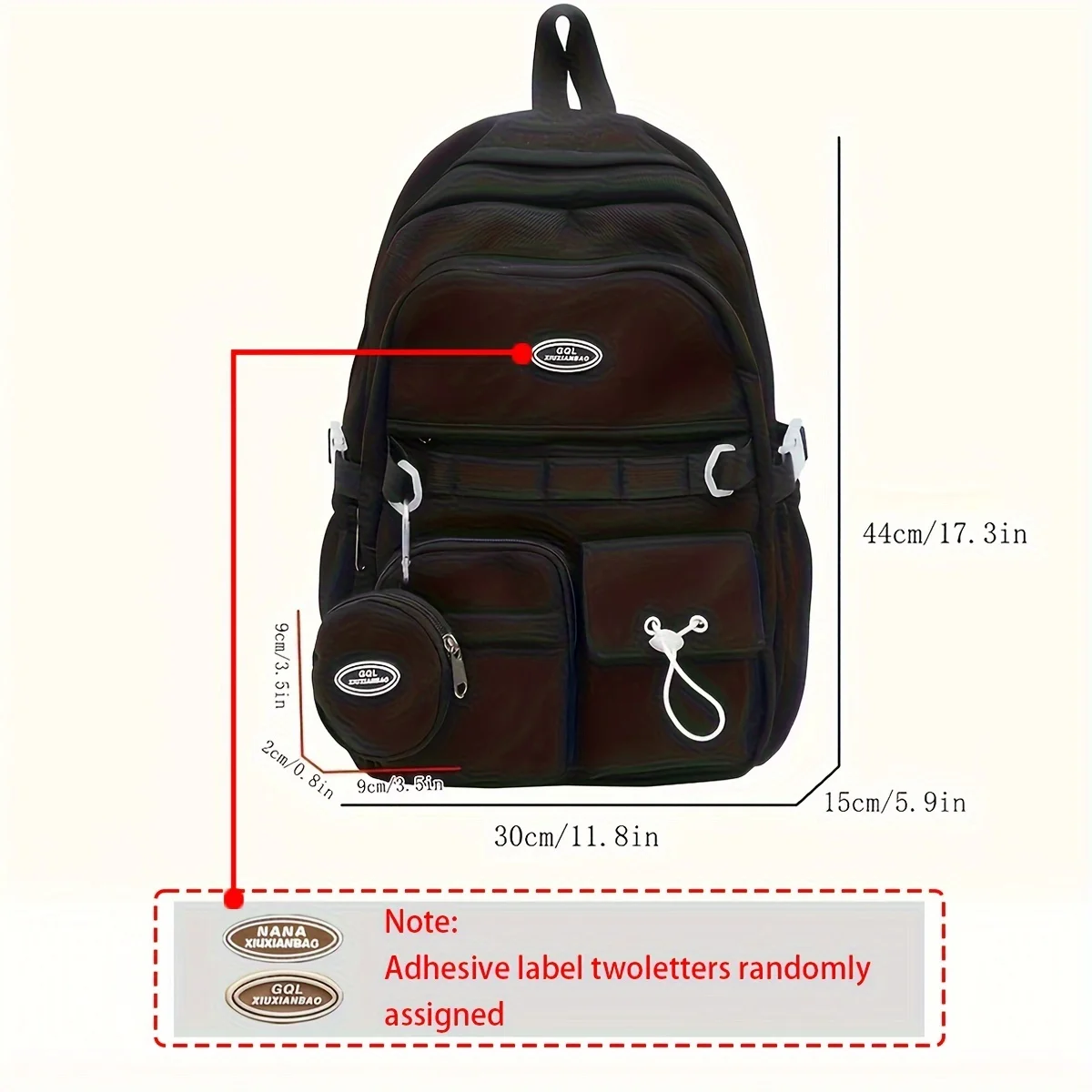 Rucksack Einfacher Sport- und Reiserucksack mit Großer Kapazität, Freizeitrucksack für die Mittelstufe, Tutorial-Tasche – Detail 1