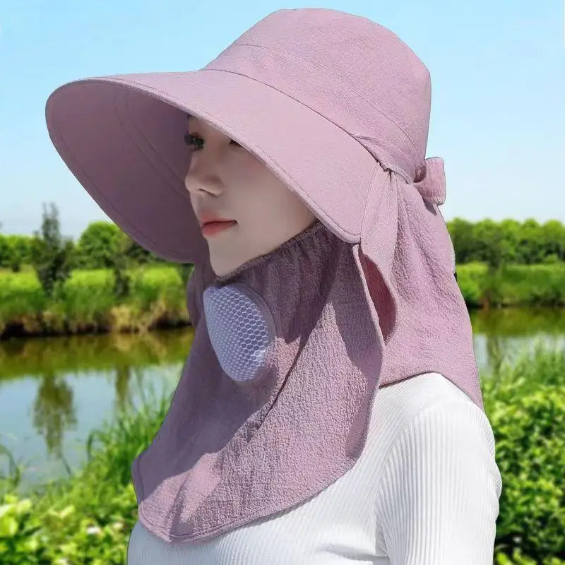 chapeu-de-pesca-feminino-primavera-verao-com-protecao-solar-cor-pura-para-colheita-de-cha-com-cobertura-facial-portatil