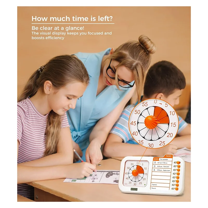 ABSQ-3-In-1 Visual ADHD Timer For Kids & Adults With Planning Board, Task Timer, Chore Chart & Visual Schedule Planne