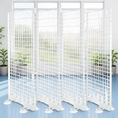 

4pcs Aquarium Isolation Panel Spliced Lattice Plate 30X15Cm Transparent Fish Tank Divider Suction Cups Breeding Separation