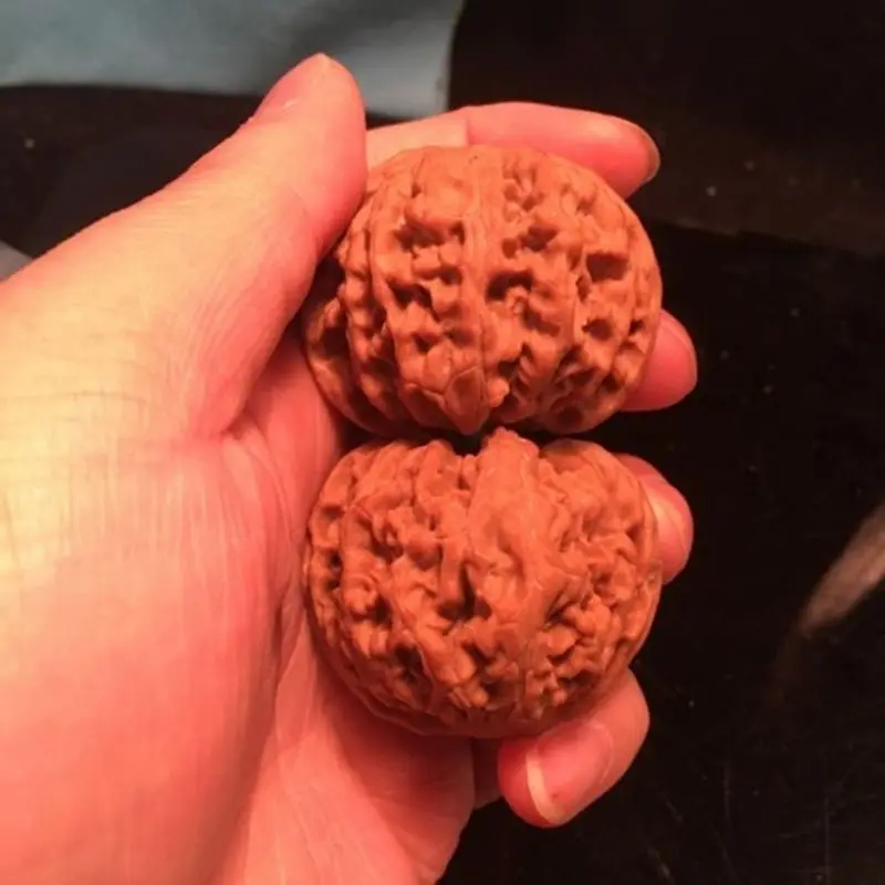 Four buildings antique walnut sculptures head white lion King Yong official hat Apple Garden southern region stone