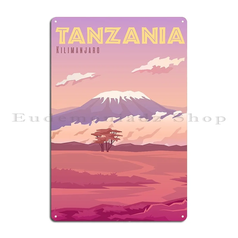 Tanzania Travel Poster Metal Sign Poster Bar Cinema Printed Funny Wall Cave Tin Sign Poster