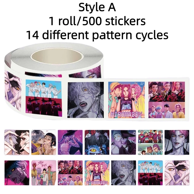 Kawaii 500 stks KPop Demon Hunters DIY Stickers Anime Verzegelde Label Decoratie Cartoon kinderen Party Snoep Stickers Speelgoed