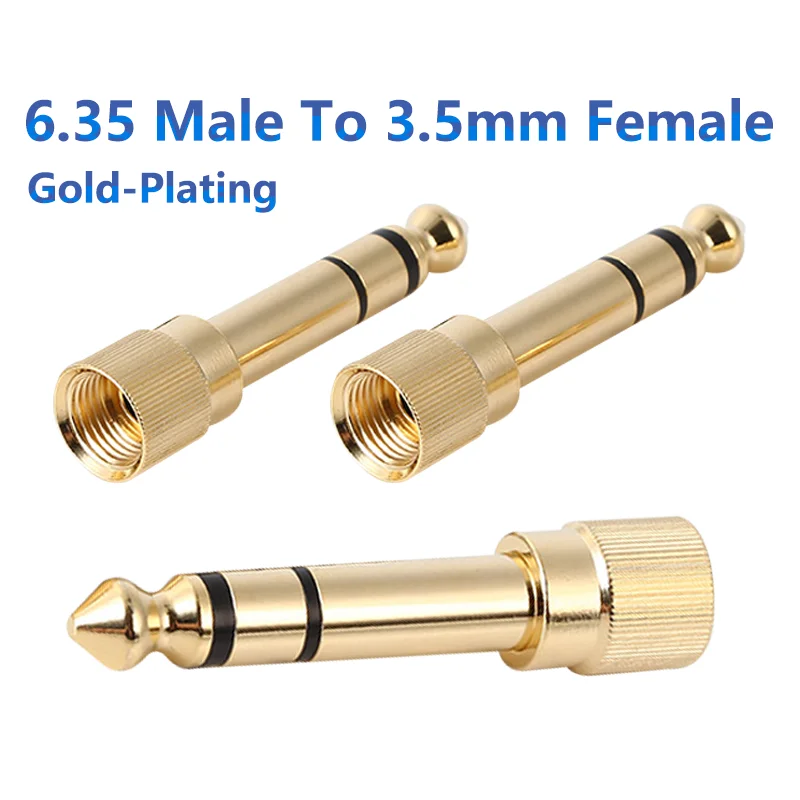 

Microphone Adapter Stereo Headphone Jack Audio Plug Golden Male to Female 35 Mm 635mm