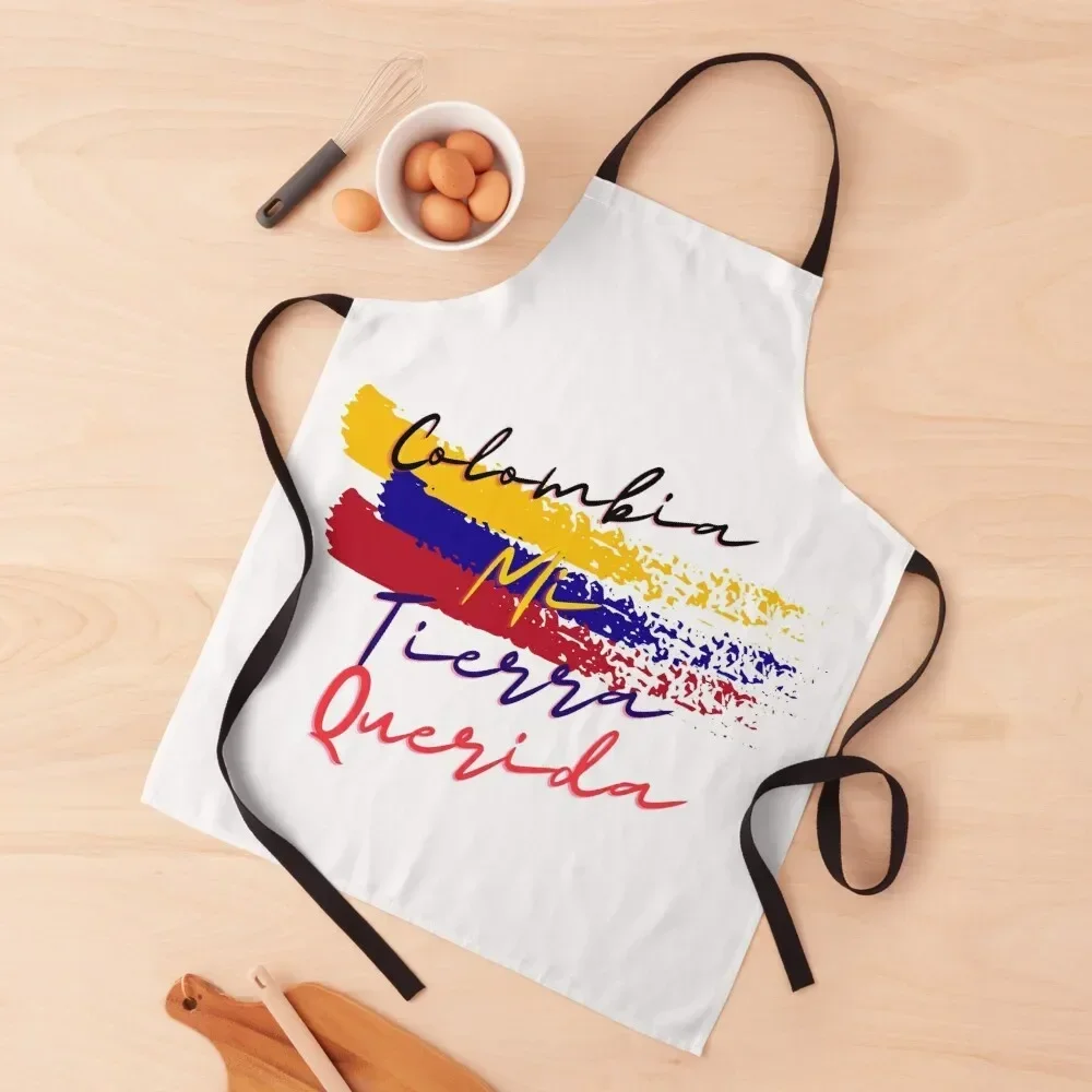 

Bandera Colombiana -Mi Tierra Querida Apron Beauty christmas kitchen Smock for hairdressing bib Apron