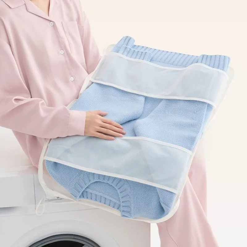 Fine Mesh Laundry Wash Bag for Sweaters Wool Knitwear Anti-Stretch Machine Washable Garment Care Net Protector for Delicate