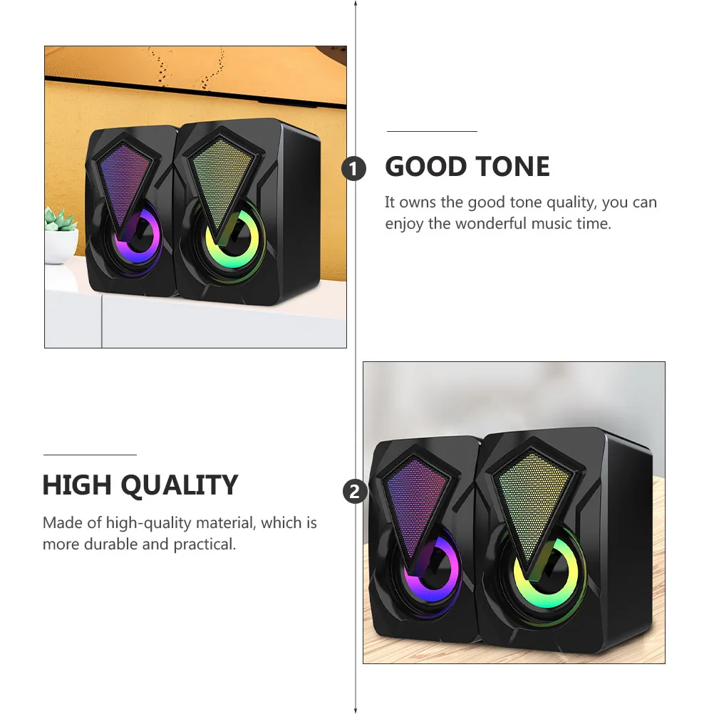 

Portable Computer Speakers USB Audio Wired Gaming Desktop Sound Box Loud Volume Multi-purpose Home Office