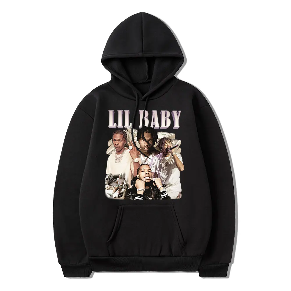 Hoodie Hip Hop Rapper Lil Baby Hoodie Print pria wanita Fashion Y2k Hoodie Street Sweatshirt bertudung pullover Unisex pakaian olahraga