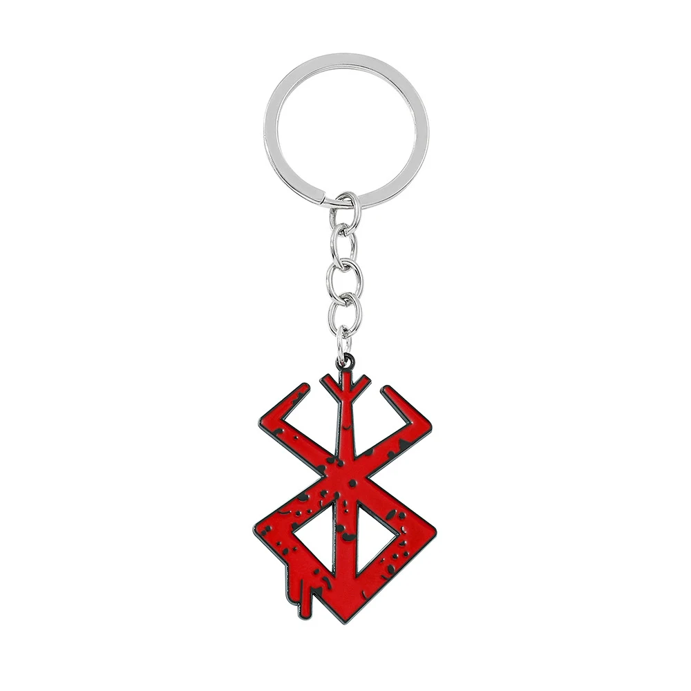 Porte-clés Anime Berserk, Épée du Guerrier Noir, Porte-clés en métal avec crâne rouge