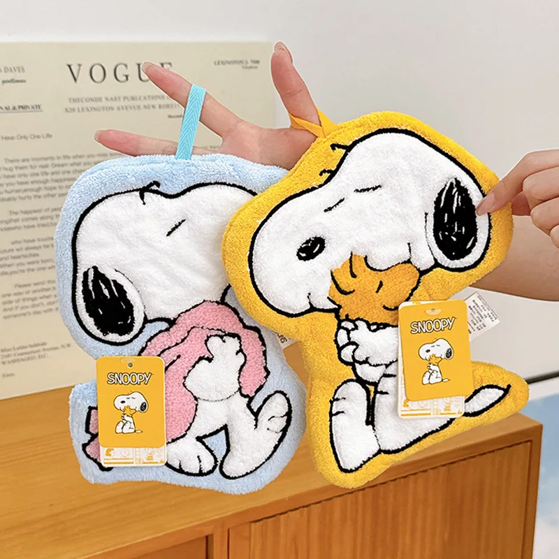 Cute Snoopy Kitchen Hand Towel Thickened Water Absorbent Hanging Cleaning Cloth Household Kitchen Rag  Wholesale