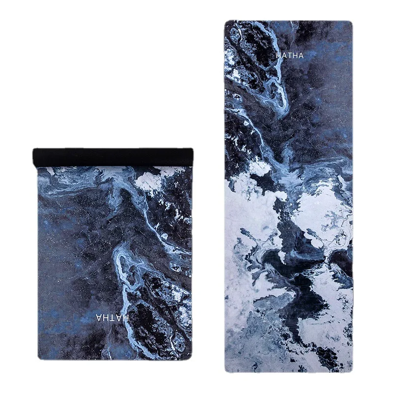 Для Hatha 1,5 мм резиновый коврик для йоги с принтом, женское полотенце, портативный ультратонкий складной коврик для упражнений, одеяло для йоги, портативный коврик