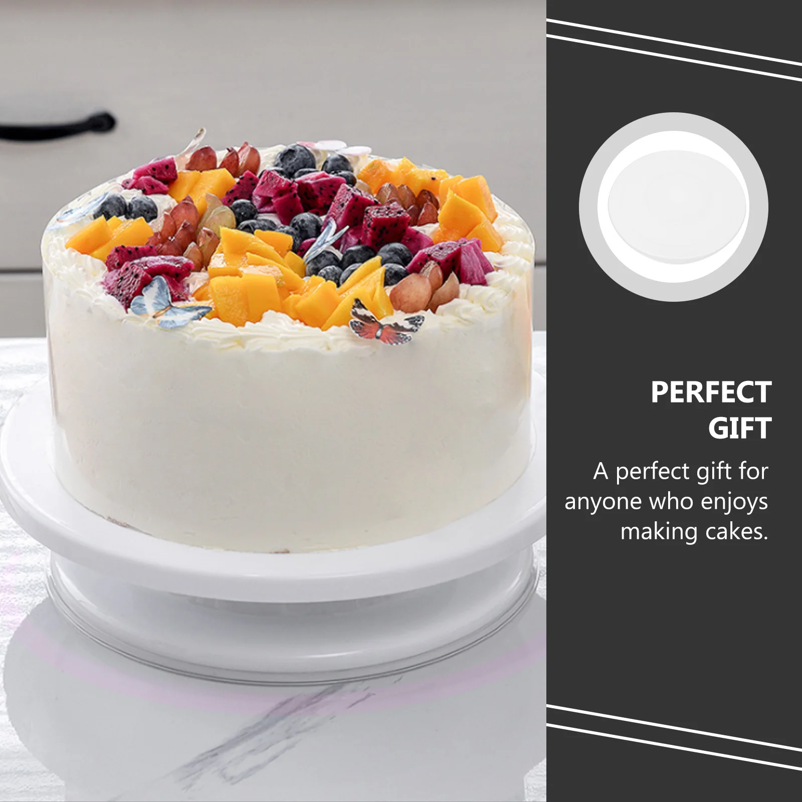 

1Pcs Cake Baking Turntable Smooth Rotation Stable Base DIY Tool Environmentally Friendly Material Long Service Life Baking