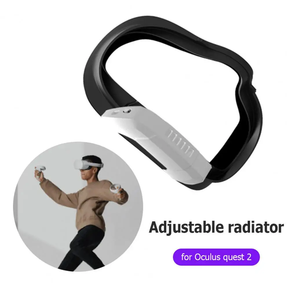 1 Set VR Cooling Fan 3 Speed Adjustable with LED VR Headset Air Circulation Radiator Facial Cover for Oculus Quest2