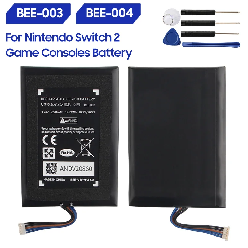 Запасной аккумулятор BEE-003 для игрового контроллера Nintendo Switch2, аккумулятор BEE-004 для игровой консоли Nintendo Switch2