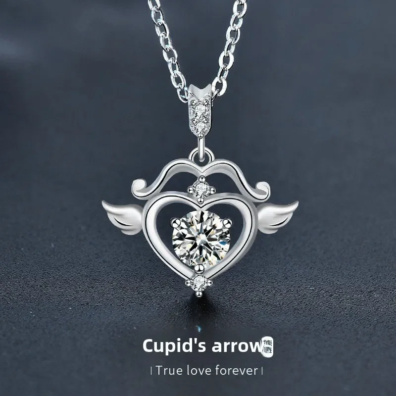 

Light luxury 925 sterling silver moissanite cupid's arrow necklace for women, anniversary birthday gift