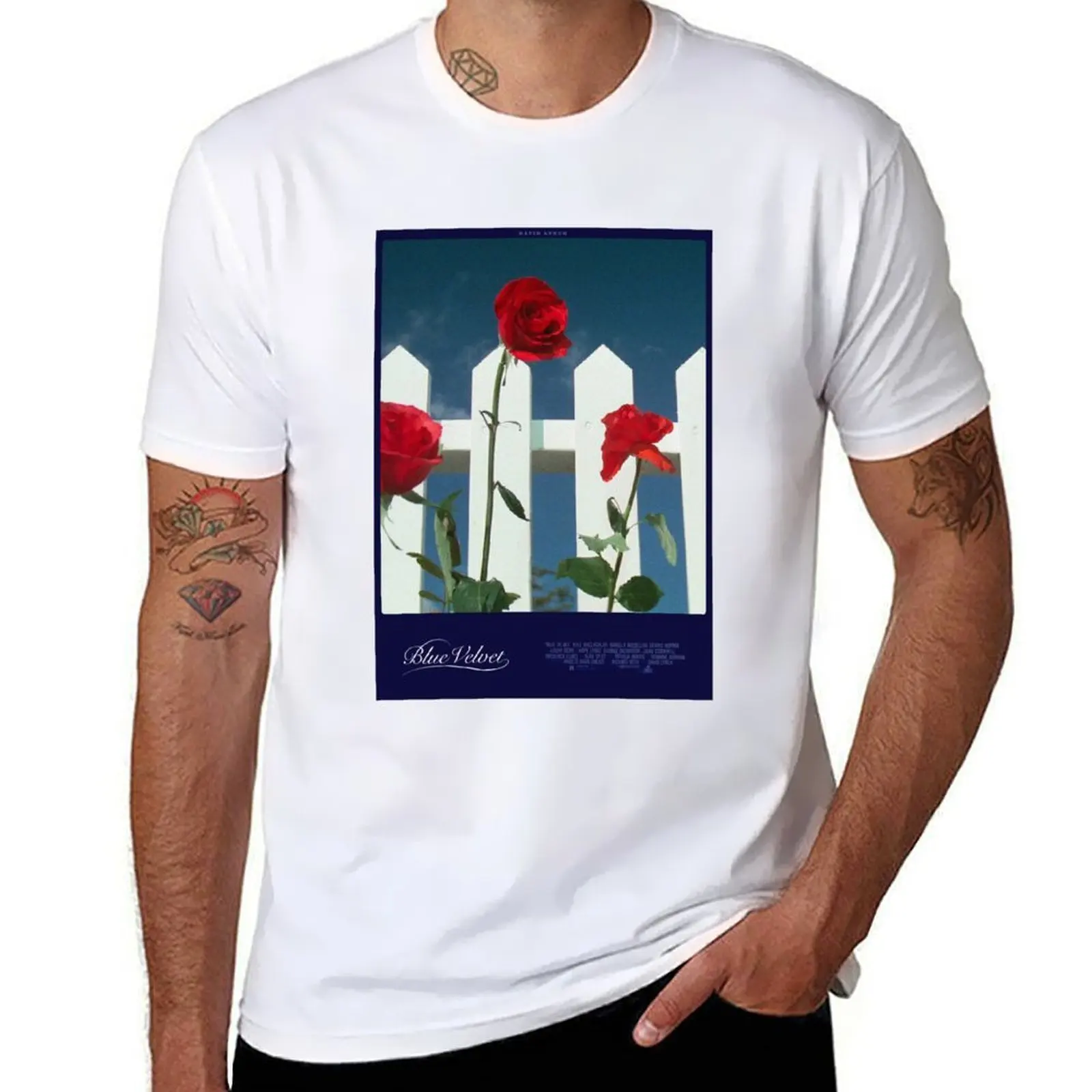 

BLUE VELVET custom poster print - flowers T-Shirt cotton t shirt pack t shirt for man T-Shirt