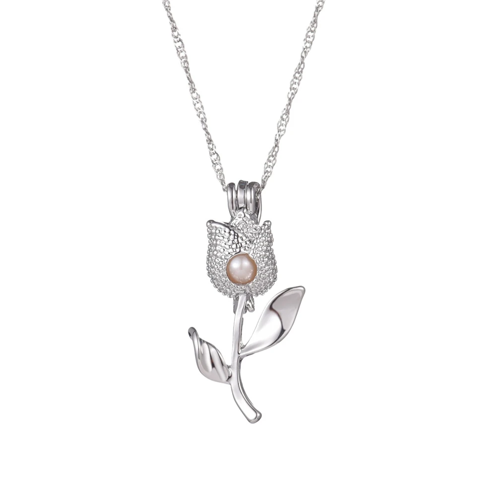 Pearl Necklace Features Hollow Out Design Combined With Cute Animal And Plant Elements To Showcase Unique Style For Owner