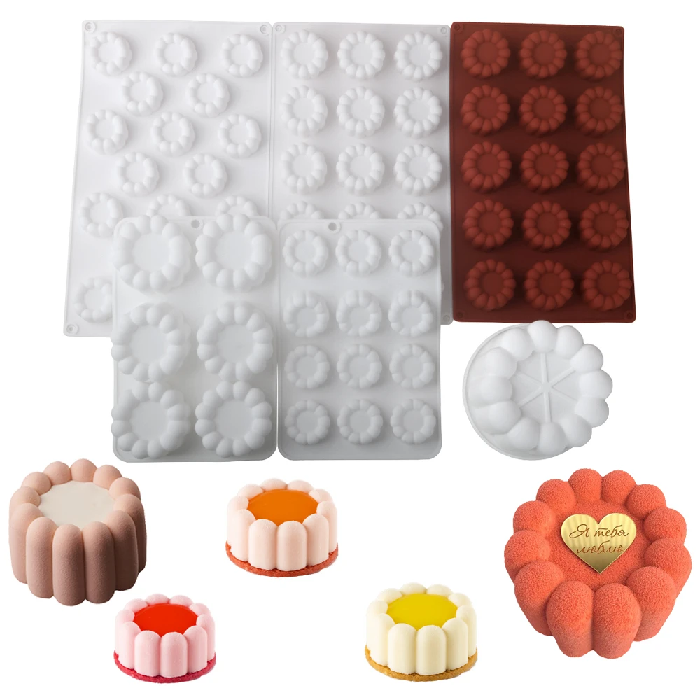 Concave Flower Mousse Silicone Molds Single or Multi-Cavity 