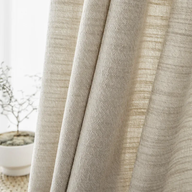 Curtains for Bedroom Living Dining Room Semi Blackout Wabi-Sabi Twill Cheney Linen Blended Cotton Linen Fabric Windows