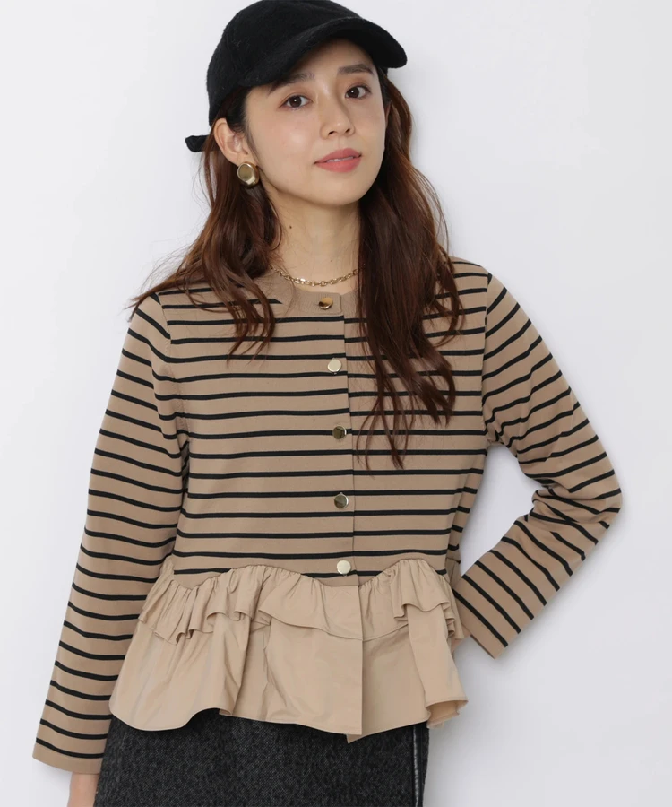 Fashionable Stripe Knitted Sweater Loose Fit Color Block Neckline Long Sleeve Women's Autumn Winter Casual Style Breathable