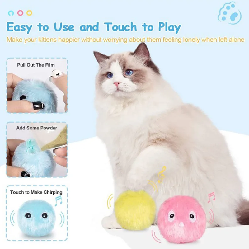 Smart Interactive Cat Toy Ball 360° Automatic Rotating Rolling Ball Accessories For Dog Toys Usb Charging Function Pet Things