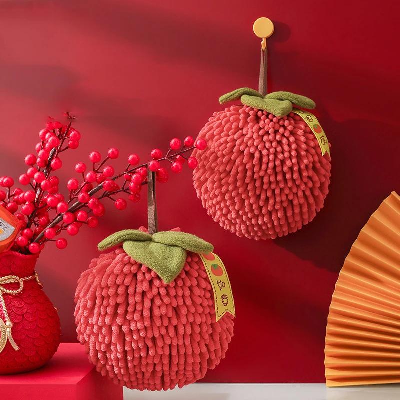 Chenille Hand Towels Wipe Hand Towel Ball With Hanging Loops For Kitchen Bathroom Quick Dry Soft Absorbent Microfiber Handball