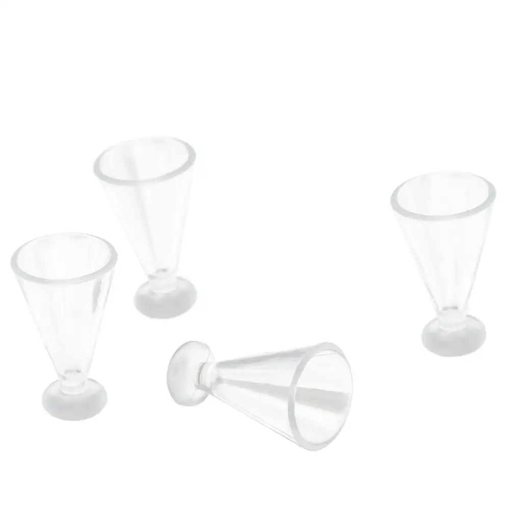

4 Pcs Dollhouse Miniature Plastic Juice Glass Drink Pub :12