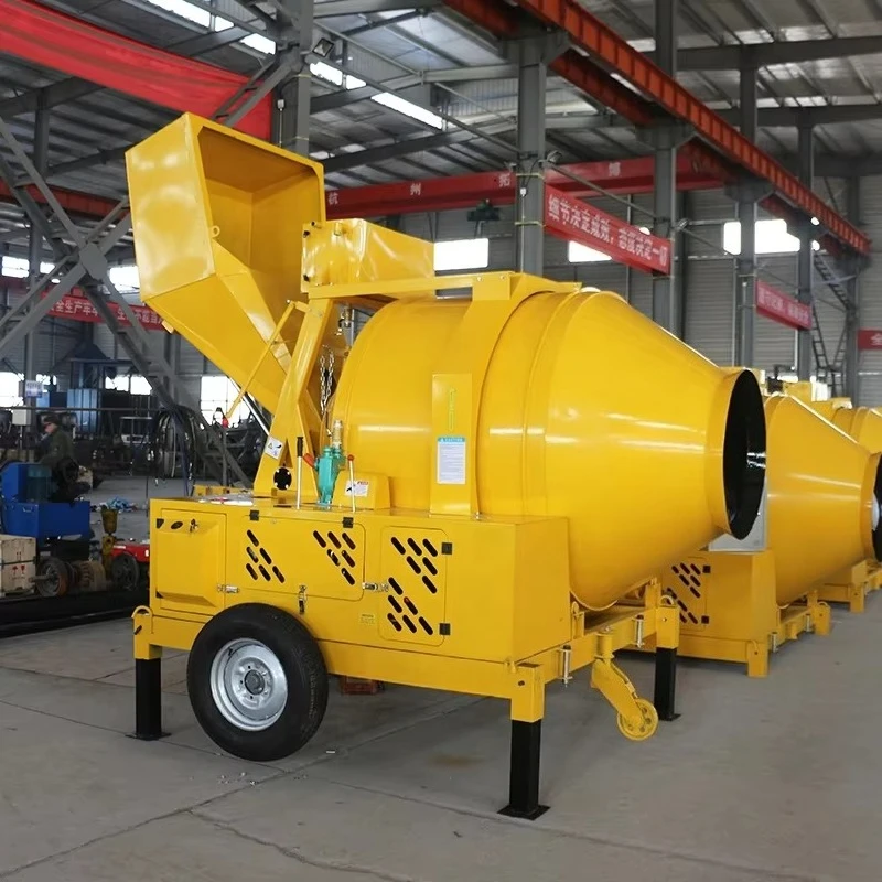 750L 5 Bags Horizontal Diesel Engine Self Loading Mortar Beton Mud Cement Concrete Mixer Machine