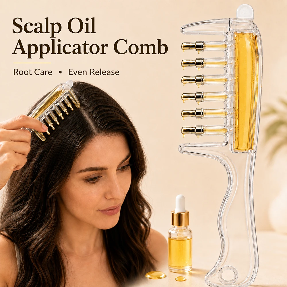 Scalp Oil Applicator Comb Hair Growth Massage Brush Essential Oil Dispenser Hair Care Tool Shampoo Scalp Massager for Women Men