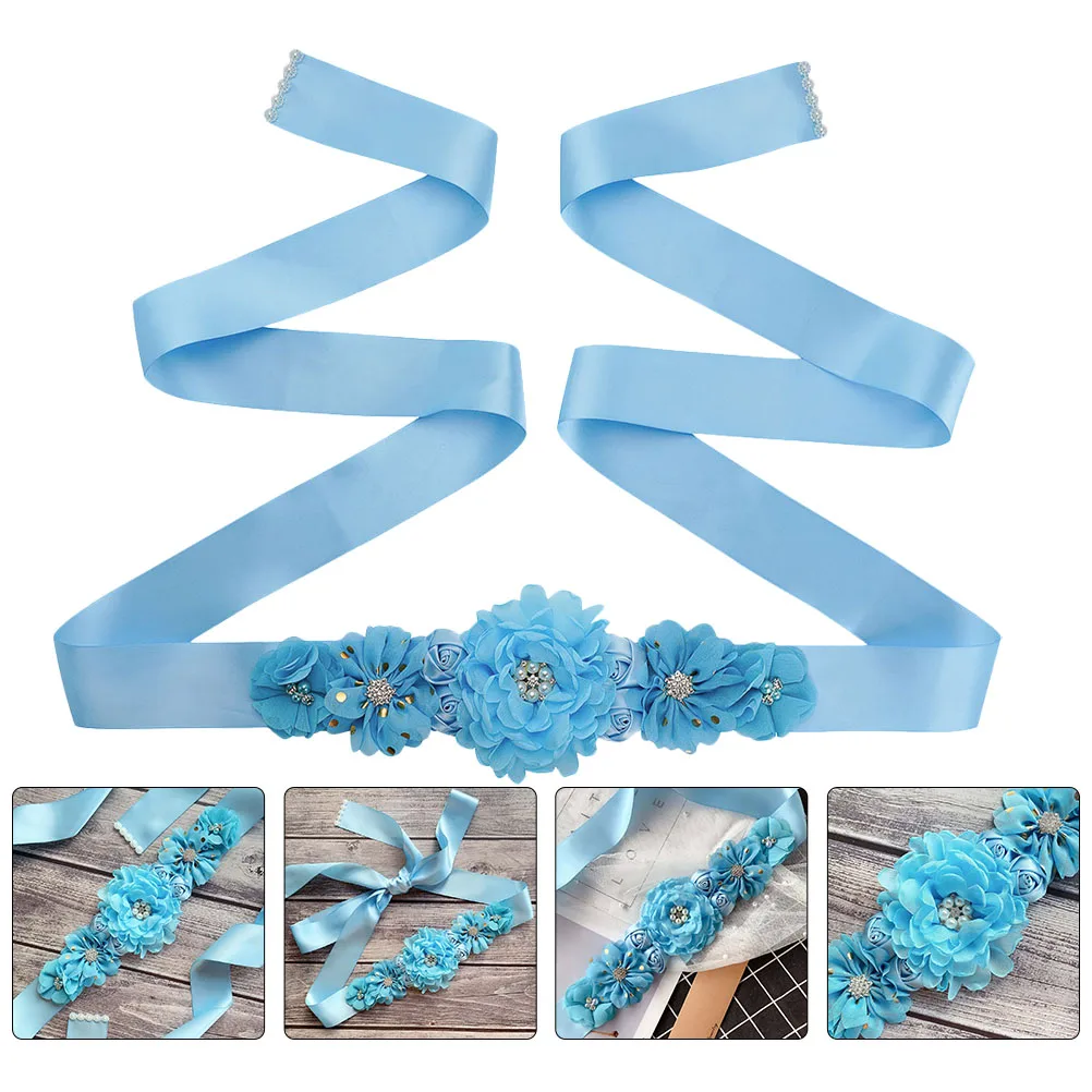 

Tennis Rose Belt Pregnant Woman Fancy Rhinestones Waist Belts for Women Dresses